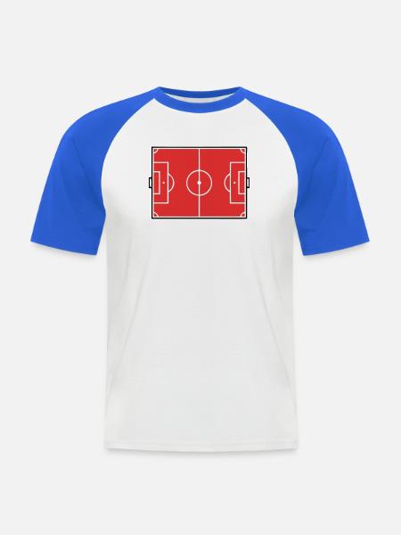 Fussballfeld Spielfeld Grafik - Männer Baseball-T-Shirt - Weiß/Royalblau
