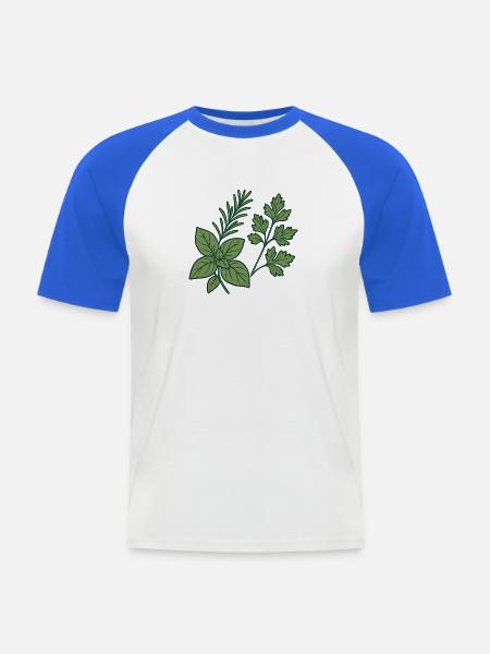Herbs & Kitchen Garden – Motiv Geschenkidee. - Männer Baseball-T-Shirt - Weiß/Royalblau