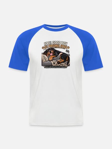 100% braver Junge, eigener Raum - Männer Baseball-T-Shirt - Weiß/Royalblau