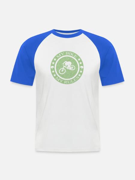 Bike Biken Fahrrad Design - Männer Baseball-T-Shirt - Weiß/Royalblau