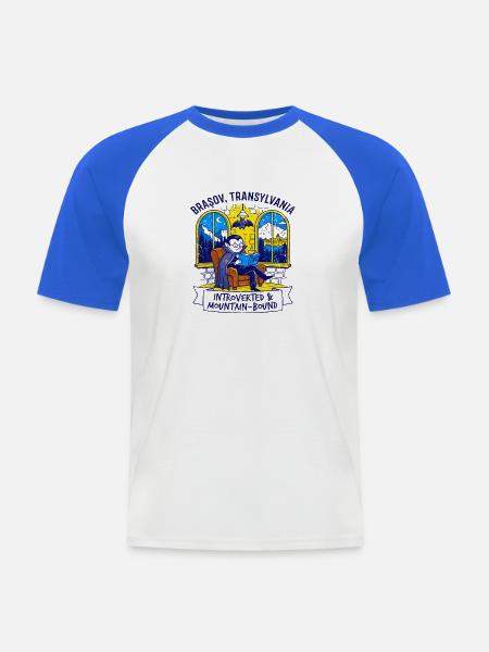 Mountains Brasov Transylvania Introverted And - Männer Baseball-T-Shirt - Weiß/Royalblau