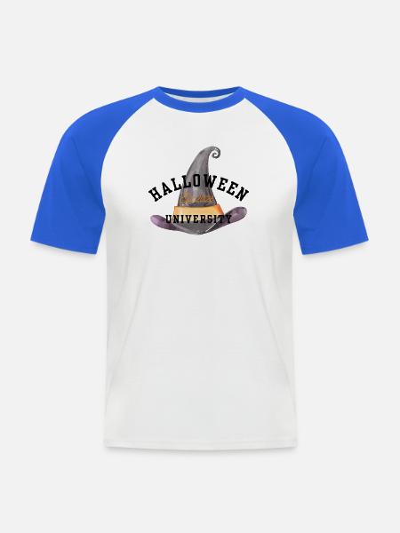Hexenhut Uni Est. 2026 Halloween - Männer Baseball-T-Shirt - Weiß/Royalblau