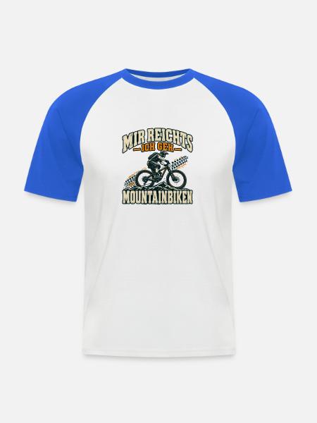 Mir reichts – ich geh Mountainbiken - Männer Baseball-T-Shirt - Weiß/Royalblau