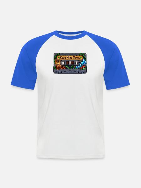 Gemütliche Minenklänge Kassette - Männer Baseball-T-Shirt - Weiß/Royalblau