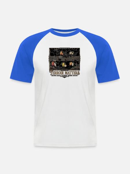 Kakao Hunter - Männer Baseball-T-Shirt - Weiß/Royalblau