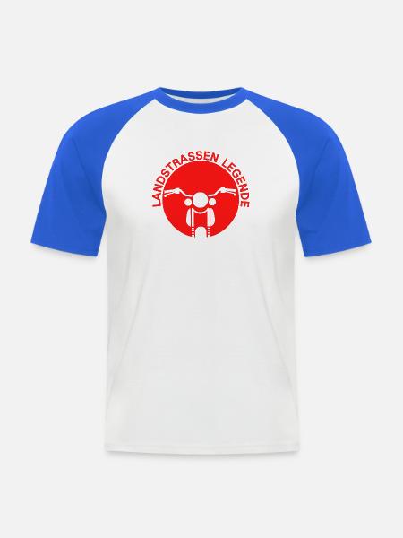 Landstraßen Legende Motorrad Logo - Männer Baseball-T-Shirt - Weiß/Royalblau