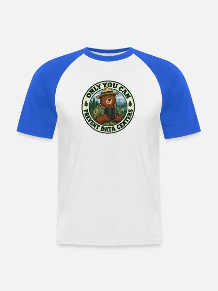 Wald statt Server - Männer Baseball-T-Shirt - Weiß/Royalblau