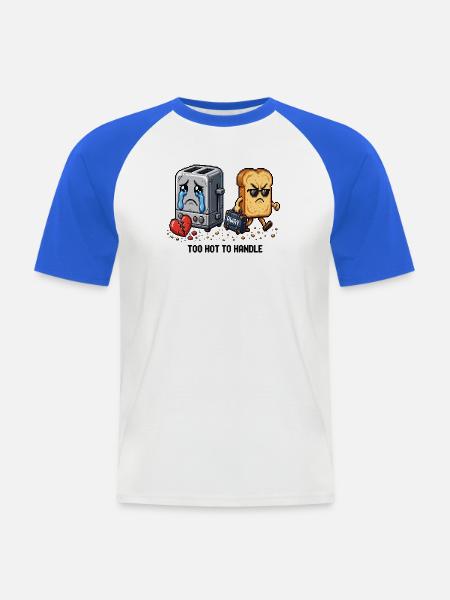 Toaster und Tost - Scheidung - - Männer Baseball-T-Shirt - Weiß/Royalblau