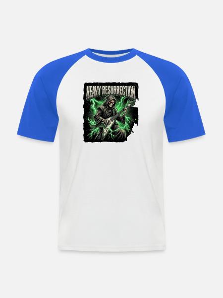 Heavy Resurrection - Männer Baseball-T-Shirt - Weiß/Royalblau