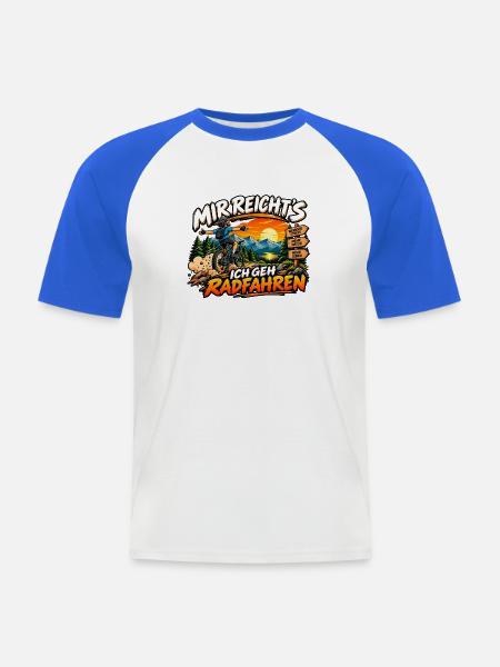 Mir reicht's: Ich geh Radfahren - Männer Baseball-T-Shirt - Weiß/Royalblau