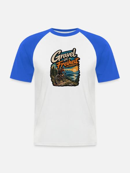 Gravel ist Freiheit Patch Geschenkidee - Männer Baseball-T-Shirt - Weiß/Royalblau
