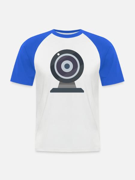 Webcam - Männer Baseball-T-Shirt - Weiß/Royalblau