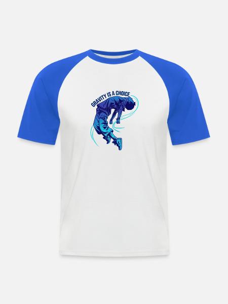 Gravitation ist eine Wahl - Männer Baseball-T-Shirt - Weiß/Royalblau