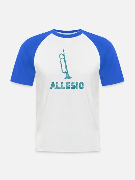 Trompeten Allesio - Männer Baseball-T-Shirt - Weiß/Royalblau