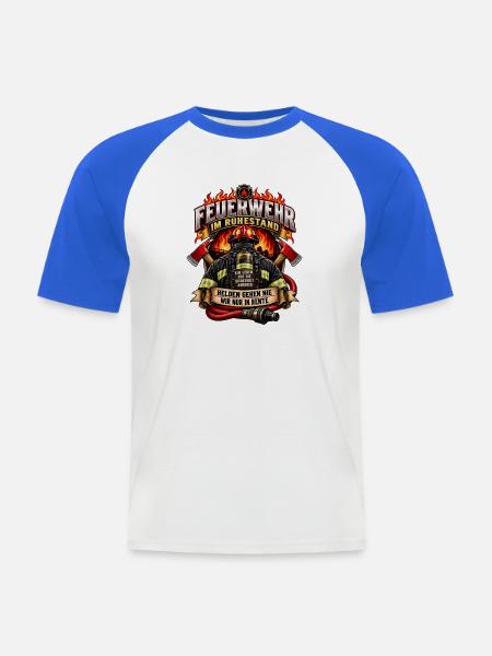 Feuerwehr im Ruhestand - Männer Baseball-T-Shirt - Weiß/Royalblau