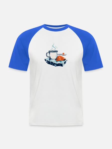 Heiß nach Eis - Männer Baseball-T-Shirt - Weiß/Royalblau