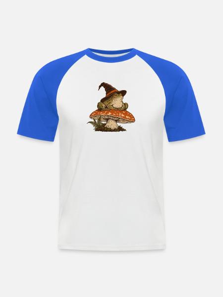 Der kleine Herbsthexer - Männer Baseball-T-Shirt - Weiß/Royalblau