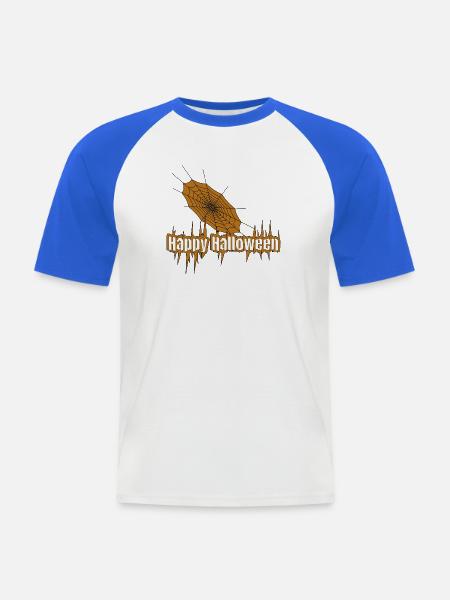 Happy Halloween Spiderweb Logo - Männer Baseball-T-Shirt - Weiß/Royalblau