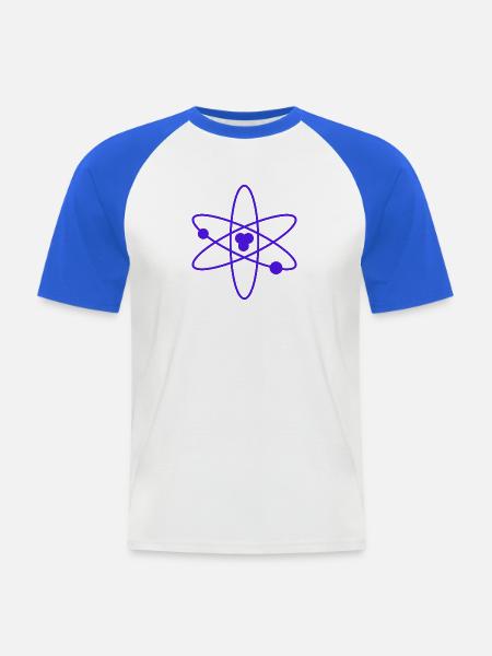 Atom - Männer Baseball-T-Shirt - Weiß/Royalblau