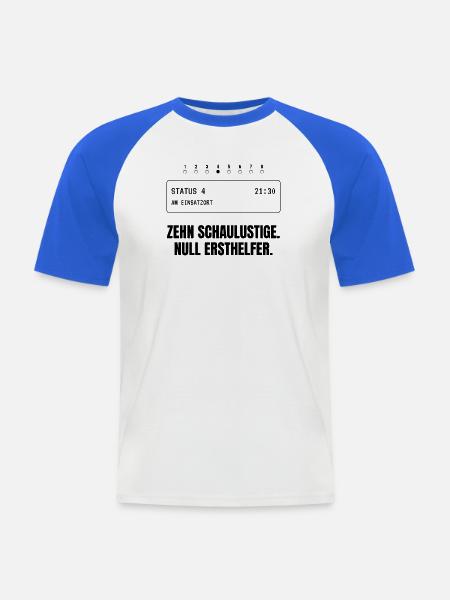 Zehn Schaulustige. Null Ersthelfer. - Männer Baseball-T-Shirt - Weiß/Royalblau
