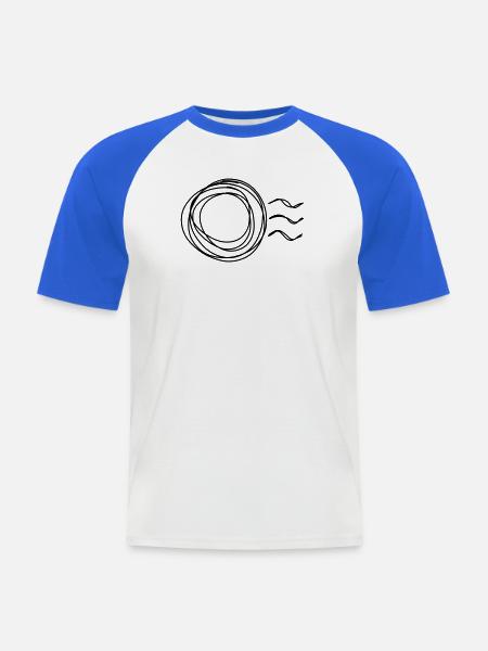 Poststempel handgezeichnet - Männer Baseball-T-Shirt - Weiß/Royalblau