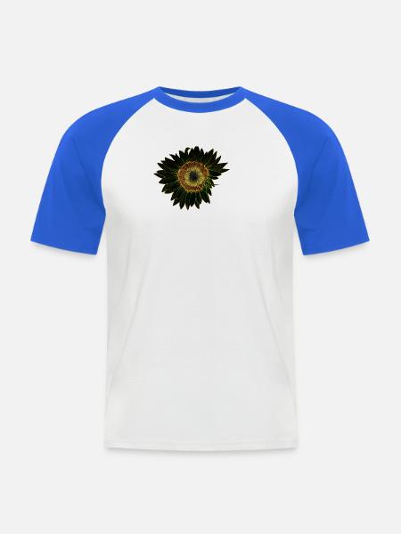 Leuchtende Sonnenblume Icon - Männer Baseball-T-Shirt - Weiß/Royalblau