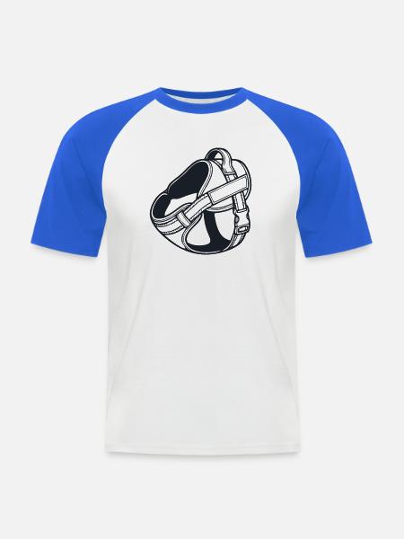 Hundegeschirr Brustgeschirr Icon - Männer Baseball-T-Shirt - Weiß/Royalblau