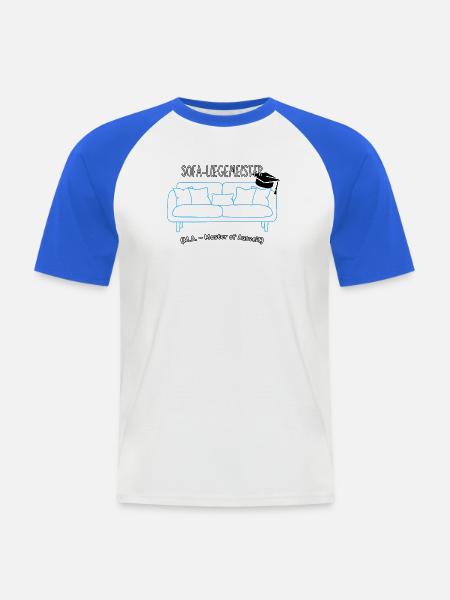 Sofa-Liegemeister: Master der Auszeit - Männer Baseball-T-Shirt - Weiß/Royalblau
