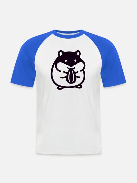 Suesser Hamster Icon - Männer Baseball-T-Shirt - Weiß/Royalblau
