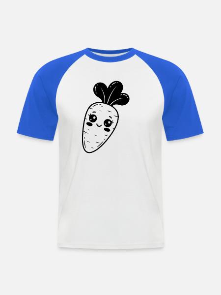 Stern-Kawaii-Karotte - Männer Baseball-T-Shirt - Weiß/Royalblau