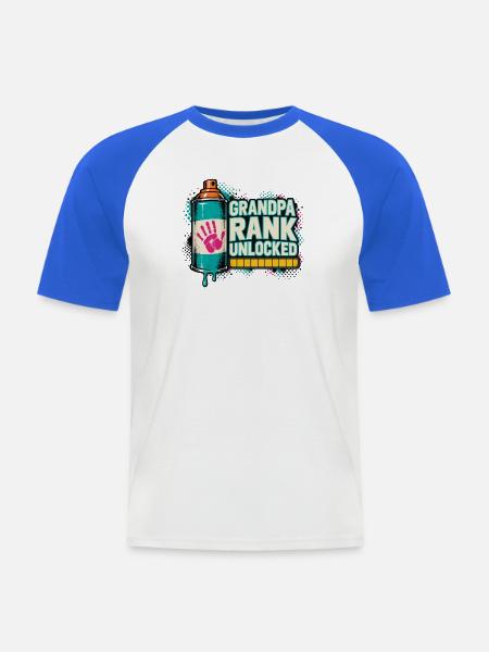 Opa Rang Freigeschaltet - Männer Baseball-T-Shirt - Weiß/Royalblau