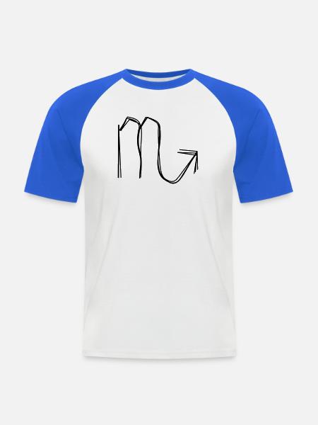 Sternzeichen Skorpion handgezeichnet - Männer Baseball-T-Shirt - Weiß/Royalblau