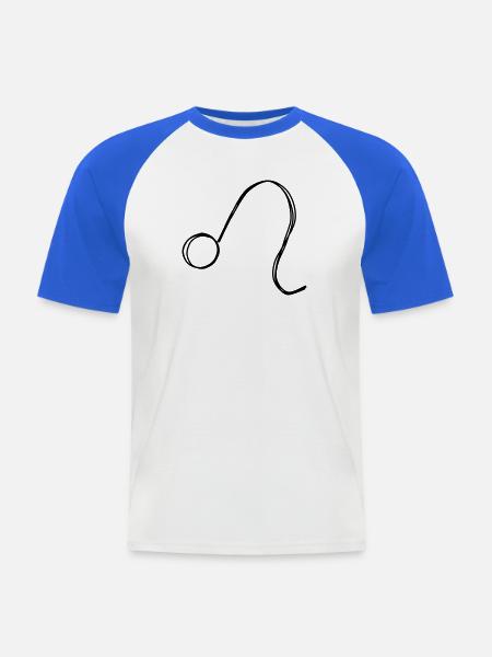 Sternzeichen Löwe handgezeichnet - Männer Baseball-T-Shirt - Weiß/Royalblau