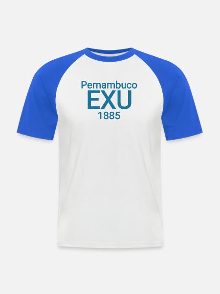 Exu brasilien Pernambuco text - Männer Baseball-T-Shirt - Weiß/Royalblau