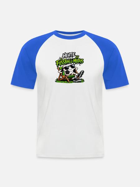 Heute nur Fußball-Modus - Männer Baseball-T-Shirt - Weiß/Royalblau