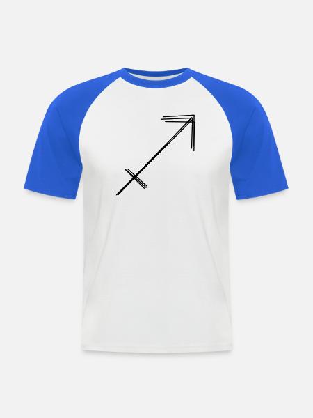 Sternzeichen Schütze handgezeichnet - Männer Baseball-T-Shirt - Weiß/Royalblau