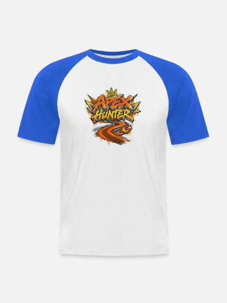 Apex Hunter Graffiti Roadride - Männer Baseball-T-Shirt - Weiß/Royalblau