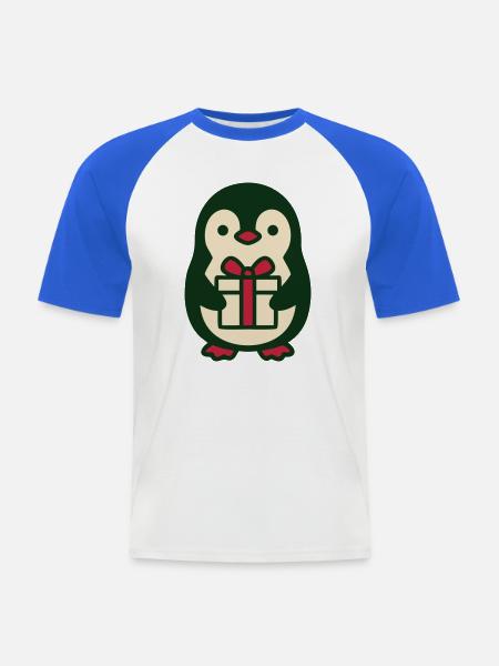 Pinguin Geschenk Clipart - Männer Baseball-T-Shirt - Weiß/Royalblau