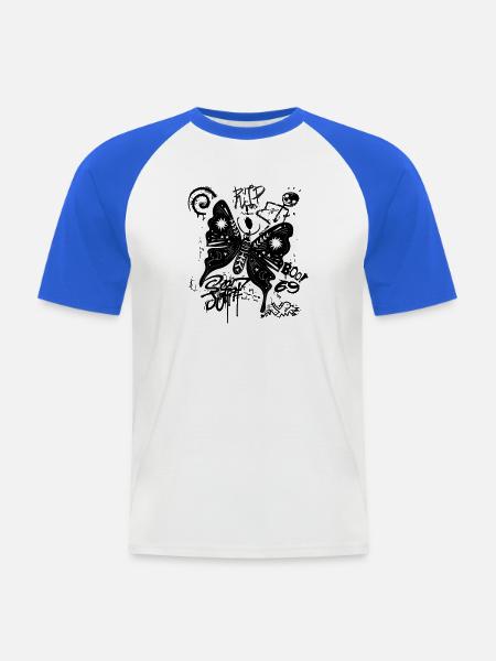Mystischer Schmetterling Grunge - Männer Baseball-T-Shirt - Weiß/Royalblau