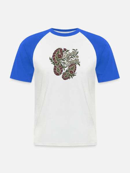 Schritt für Schritt – Laufmotiv - Männer Baseball-T-Shirt - Weiß/Royalblau