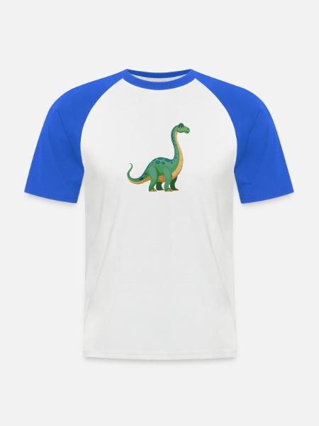Dinosaurier Brontosaurus - Männer Baseball-T-Shirt - Weiß/Royalblau