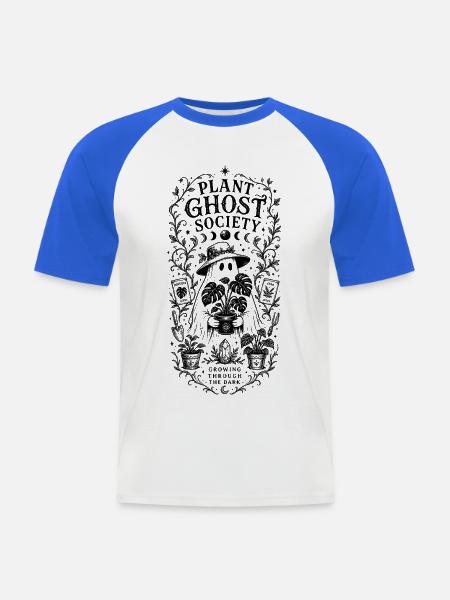 Plant Ghost Society - Männer Baseball-T-Shirt - Weiß/Royalblau