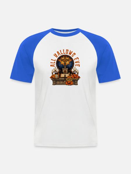 Katholischen Kirche Zu Halloween - Männer Baseball-T-Shirt - Weiß/Royalblau