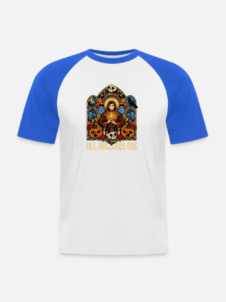 Katholischen Kirche Zu Halloween - Männer Baseball-T-Shirt - Weiß/Royalblau