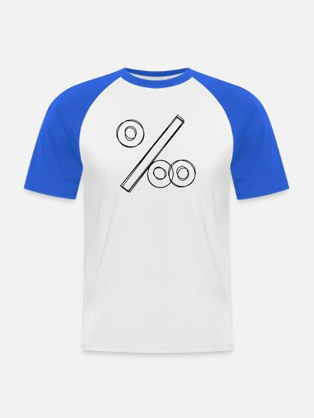 Promillezeichen handgezeichnet - Männer Baseball-T-Shirt - Weiß/Royalblau