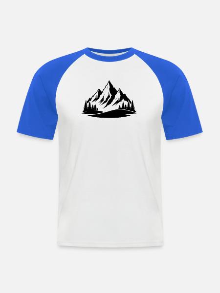 Silhouette des Gebirges - Männer Baseball-T-Shirt - Weiß/Royalblau