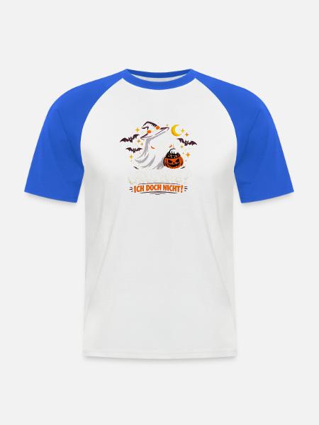 Gruseliger Halloween Geist Spruch Gruselzeit - Männer Baseball-T-Shirt - Weiß/Royalblau
