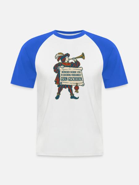 München 1158 Gern geschehen - Männer Baseball-T-Shirt - Weiß/Royalblau