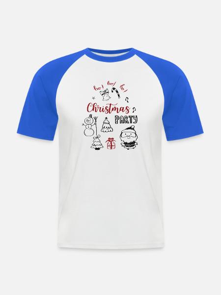 Christmas Party - Männer Baseball-T-Shirt - Weiß/Royalblau