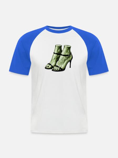 UMWERFEND WUNDERSCHÖN - Männer Baseball-T-Shirt - Weiß/Royalblau